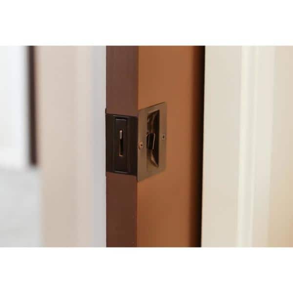Oil Rubbed Bronze Pocket Door Bed and Bath Lock (2-Pack)