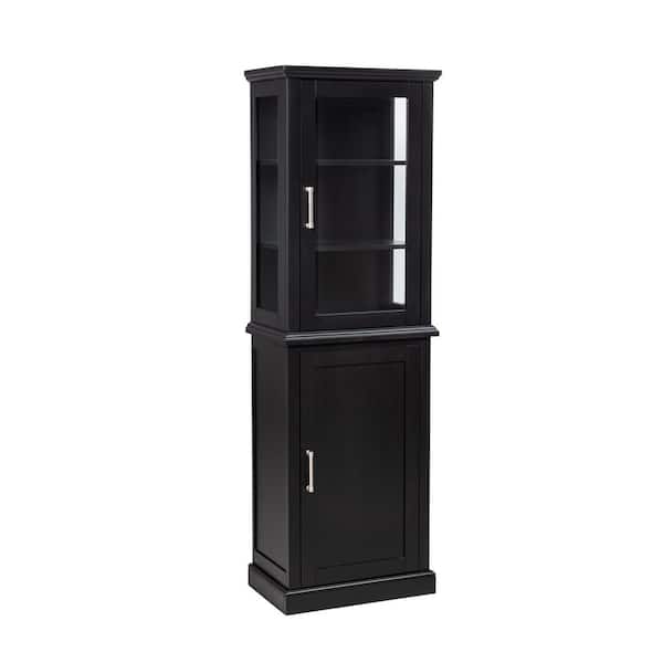 Tempe 21.63 in. W x 13.38 in. D x 68.75 in. H Black Freestanding Linen Cabinet