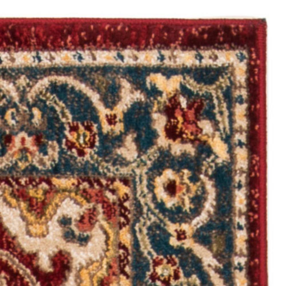 Kashan Red/Blue 9 ft. x 12 ft. Border Area Rug - thumbnail 7