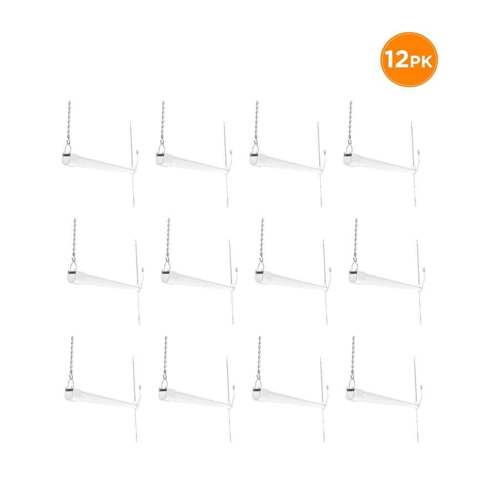 3 ft. 22-Watt White Workshop LED Shop Light with Pull Chain, Plug-In, 2300 Lumens, 4000K Bright White, 120V, 12-Pack price history on PriceWatchPro