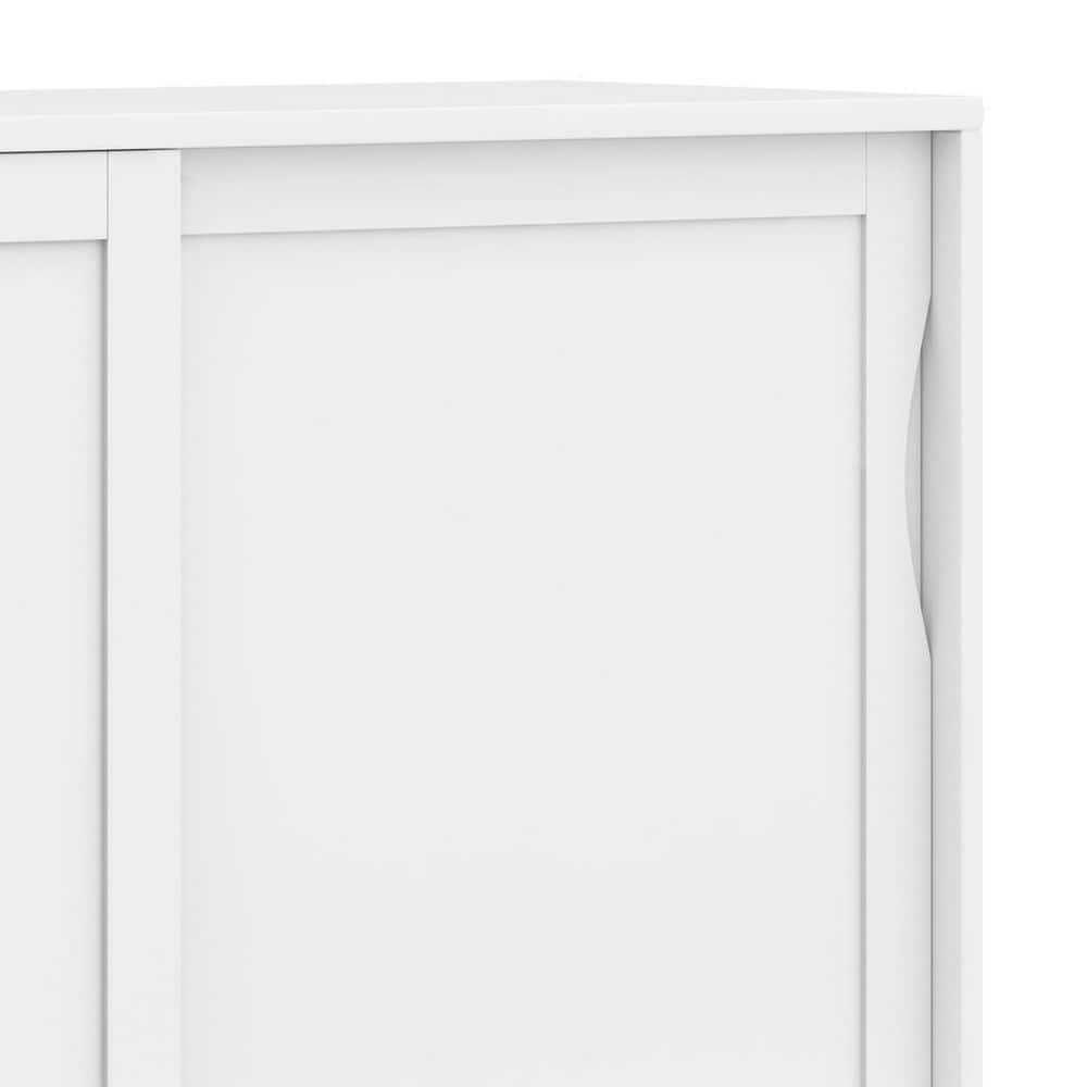 Harper White Solid Hardwood Medium Storage Cabinet with Adjustable Shelves