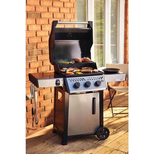 Freestyle 365 3-Burner Propane Gas Grill in Graphite Grey with Grill Cover