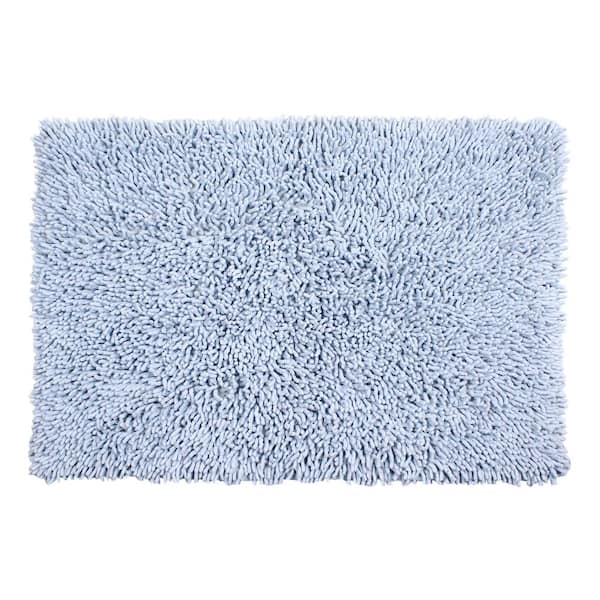 HOME WEAVERS INC Shaggy Lux Bath Rug 100% Cotton Bath Rugs Set, 24x36 Rectangle, Blue