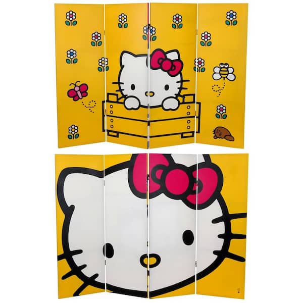 Oriental Furniture 4 ft. Printed 4-Panel Room Divider