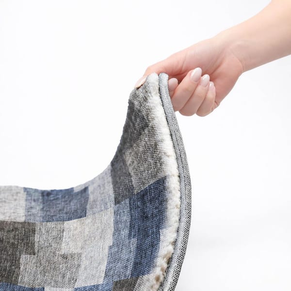 Dream Shag Premium Machine Washable Abstract ADS659 Blue 10 ft. x 14 ft. Area Rug