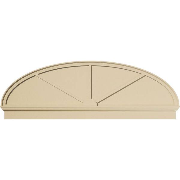 Ekena Millwork 76-in W x 25-7/8-in H x 2-3/4-in P Elliptical 3-SpokeSignature Urethane Combination Pediment, Primed Tan