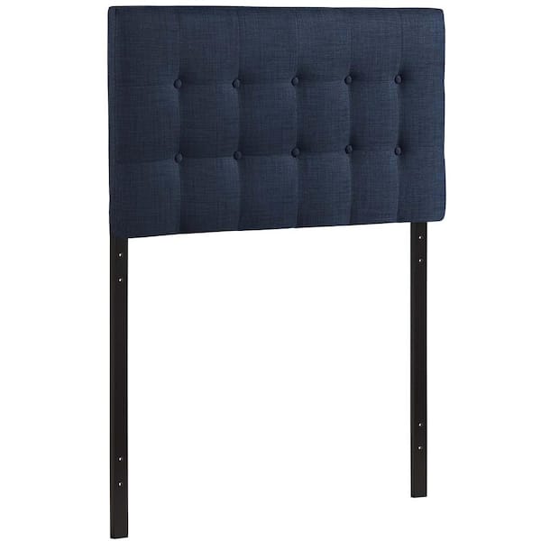 MODWAY Emily Navy Twin Upholstered Fabric Headboard
