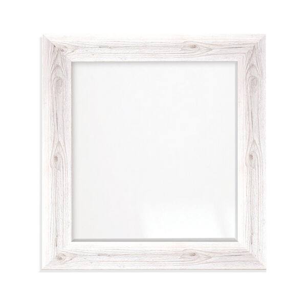BrandtWorks 26.5 in. W x 28.5 in. H Coastal Weather Beaten White Sloped Wall Mirror