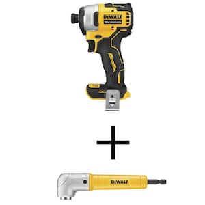 ATOMIC 20V MAX Cordless Brushless Compact 1/4 in. Impact Driver with MAXFIT Right Angle Magnetic Attachment