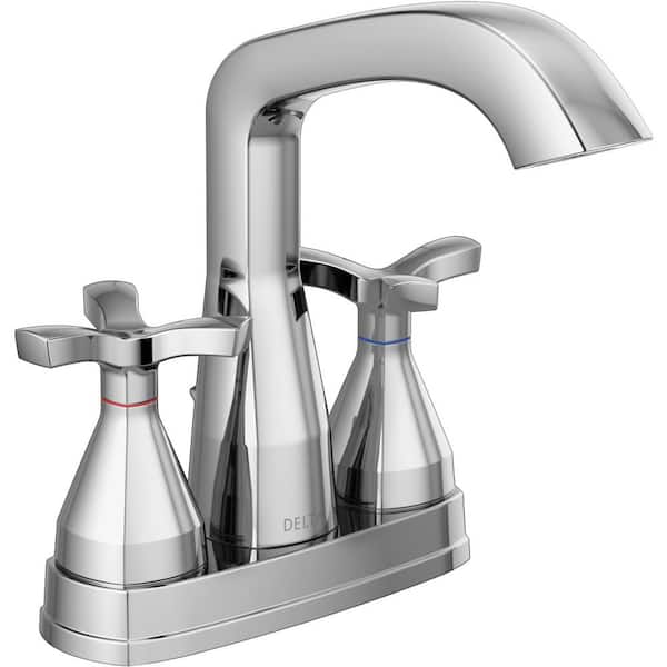 Delta Stryke 4 in. Centerset 2-Handle Bathroom Faucet in Chrome