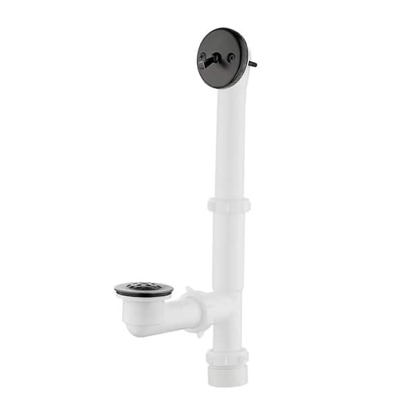 Trip Lever 1-1/2 in. White Poly Pipe Bath Waste and Overflow Drain in Oil Rubbed Bronze