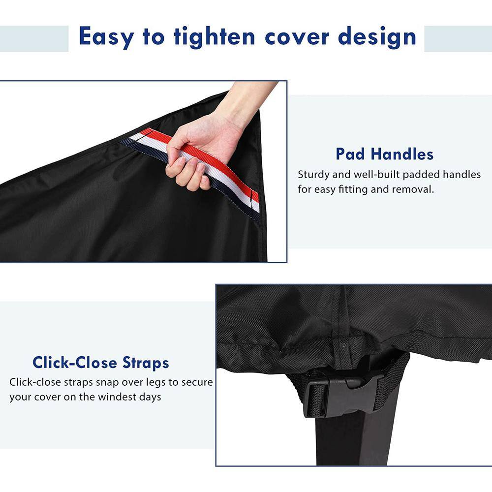 Black Waterproof Oxford Patio Chair Covers, 32W x 37D x 36H, 2 Pack