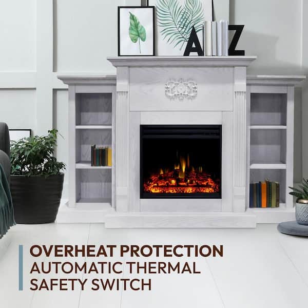 OHGA ジレ　ホワイト Cambridge Sanoma 72 in. Electric Fireplace Heater in White with