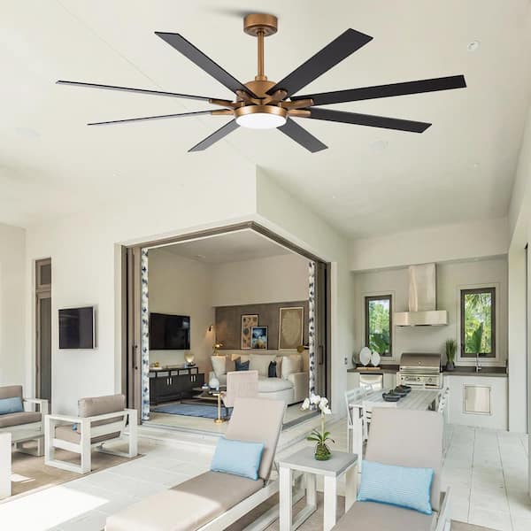 matrix decor 65 in. LED Indoor Gold DC Motor Ceiling Fan with