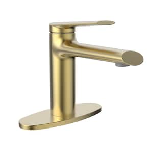 Belanger Single Hole Single-Handle Bathroom Faucet with Drain Assembly in Matte Gold