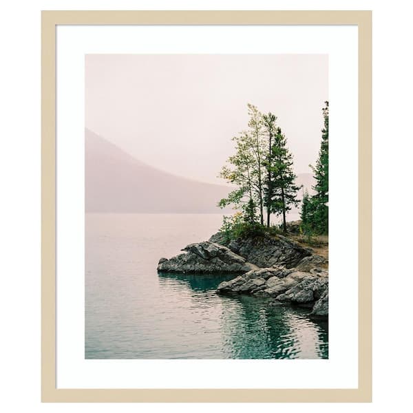 Amanti Art Smoky Lake Day by Justine Milton 21 in. W x 25 in. H. Wood Framed Wall Art Print Framed in Brown