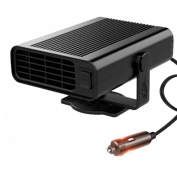 Portable Car Heater & Defroster, 12V 150W, Heats in 60s, 2-in-1 Heating/Cooling, Adjustable Wind, ABS Polymer, Black