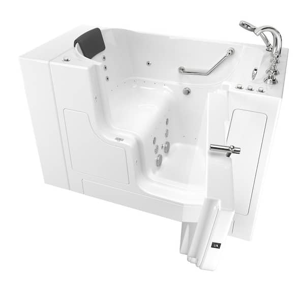 American Standard Gelcoat Premium 52 in. Right Hand Walk-in Whirlpool and Air Bathtub in White