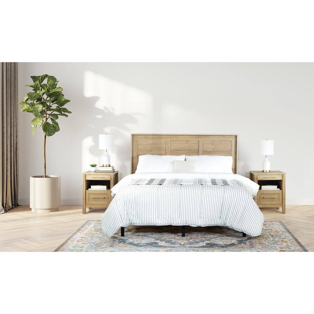 Canyon Oak Queen/Full Headboard and Nightstands Bedroom Set