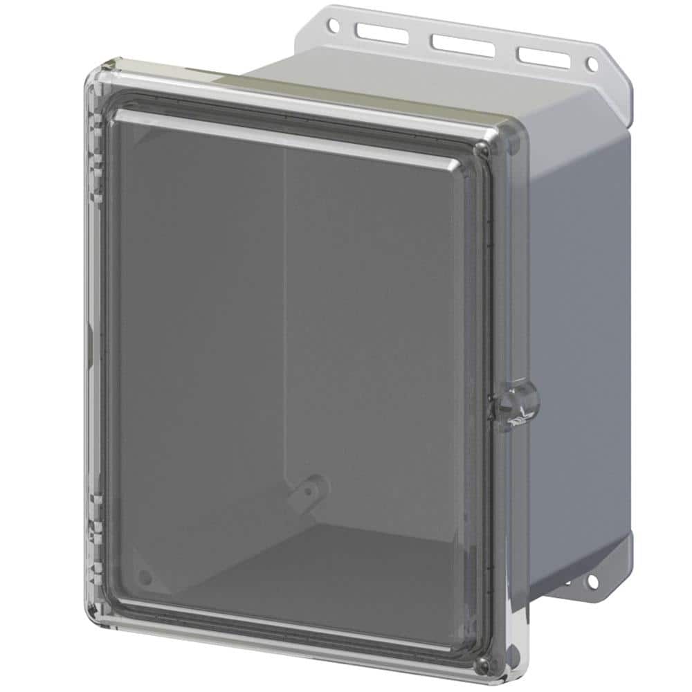 11.8 in L x 10.2 in W x 7.5 in H Cabinent Enclosure Polycarbonate Clear Hinged Screw Top Gray Bottom price history on PriceWatchPro