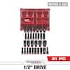 Milwaukee SHOCKWAVE Impact-Duty 1/2 in. Drive Metric and SAE Deep Well Impact PACKOUT Socket Set (31-Piece) 49-66-6806