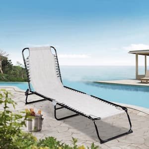 Metal Outdoor Chaise Lounge Foldable Adjustable Backrest