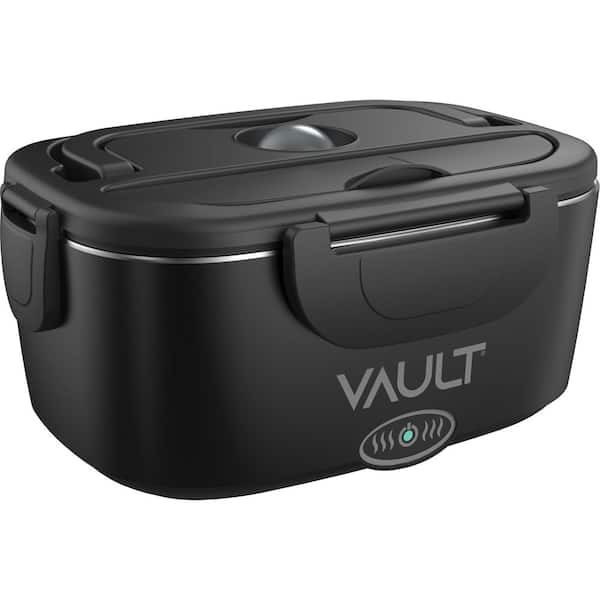 Portable Stainless Steel Electric Lunch Box with Lids, Fork and Spoon, and Insulated Carry Bag