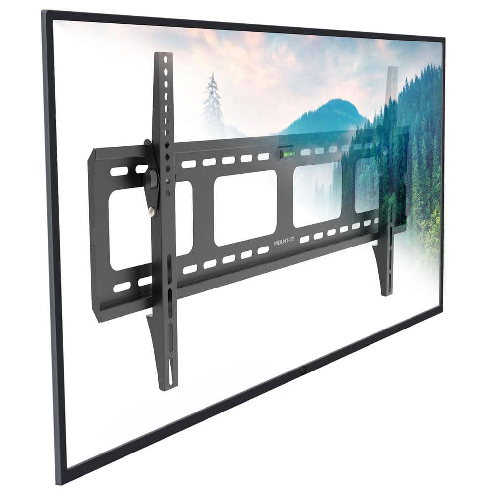 Black Steel Low-Profile Tilting TV Wall Mount for 42-90 inch Screens