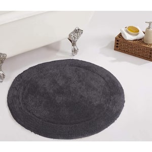 Waterford Collection 100% Cotton Tufted Bath Rug, Machine Wash, 30 in. Round, Gray