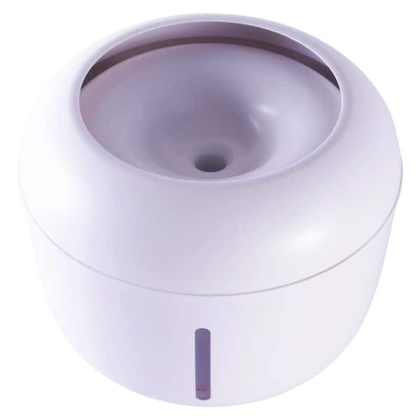 PET LIFE 84.6 oz. Moda-Pure' Ultra-Quiet Filtered Dog and Cat Fountain Waterer in White