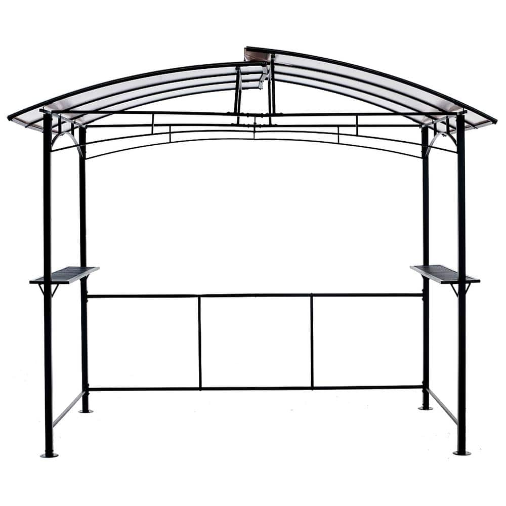 Tidoin 8 ft. x 5 ft. Black Portable Gazebos with Steel Hardtop and Side