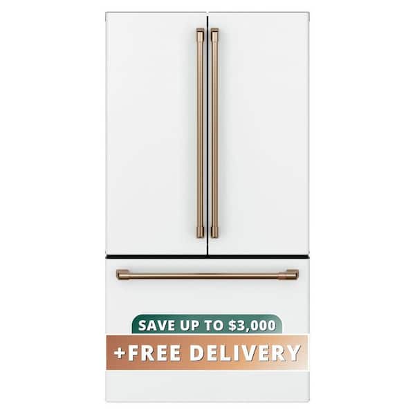 23.1 cu. ft. Smart French Door Refrigerator with Internal Water Dispenser in Matte White, Counter Depth and ENERGY STAR