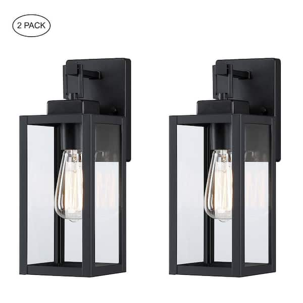 Hukoro Bonanza 14 In 1-Light Matte Black Outdoor Wall Lantern Sconce ...