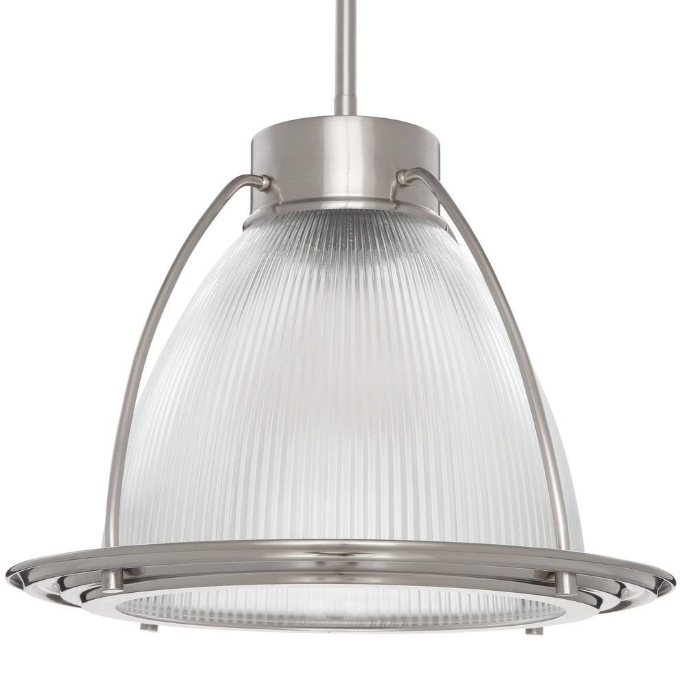 Coastal Nickel Mini-Pendant with Clear Prismatic Glass Shade