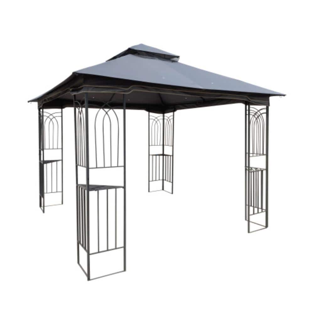 10 ft x 10 ft. Gray Ventilated Double Roof Gazebo Canopy price history on PriceWatchPro