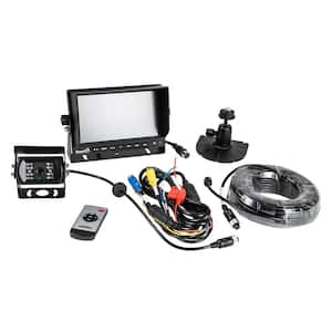 Vehicle Back-Up Monitor Rear View Observation System Kit with Night Vision Camera