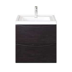 Smile 24 in. W x 16.5 in. D x 21 in. H Bathroom Vanity in Chesnut with White Acrylic Top with White Sink