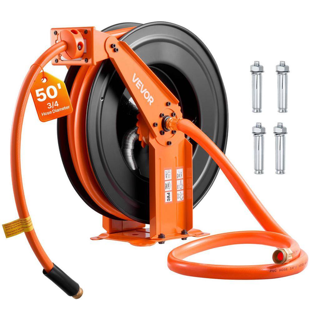 Retractable Air Hose Reel, 3/4 in. x 50 ft. PVC Air Hose Max 300 PSI, Auto Rewind Air-Compressor Hoses Reel price history on PriceWatchPro