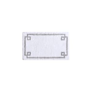 Ethan 24 in. x 40 in. White Tufted Cotton Rectangle Bath Rug