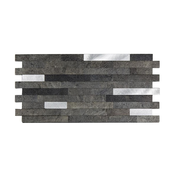 Aspect Square Matted 12 in. x 4 in. Brushed Stainless Metal Decorative Tile  Backsplash (1 sq. ft.) A9450 - The Home Depot