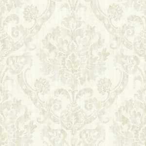 Shasta Beige Damask Paper Strippable Roll (Covers 56.4 sq. ft.)