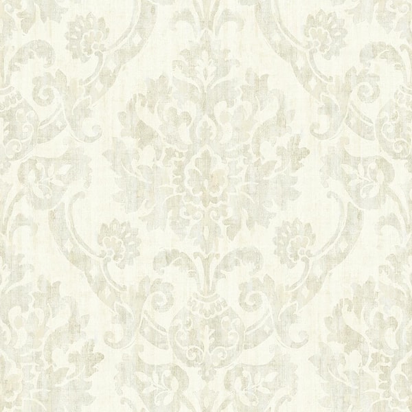 Chesapeake Shasta Beige Damask Paper Strippable Roll (Covers 56.4 sq. ft.)