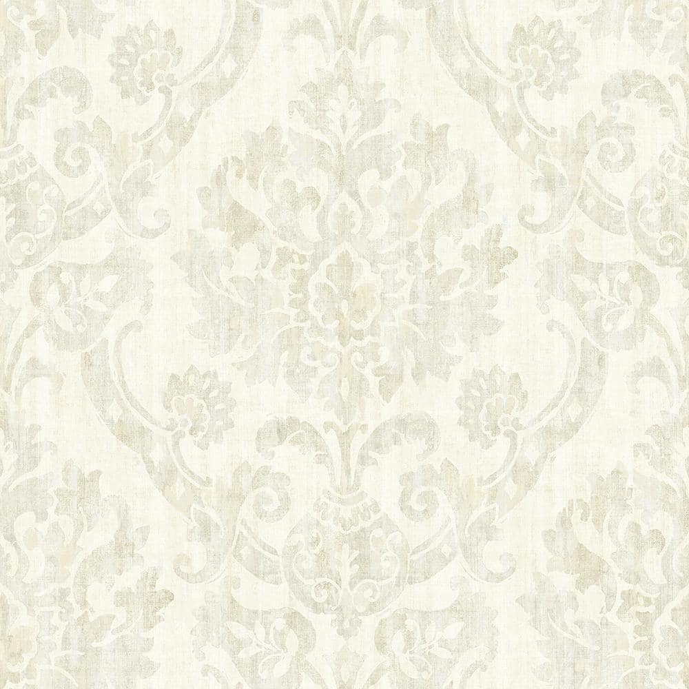 Chesapeake Shasta Beige Damask Beige Wallpaper Sample 3117-12321SAM ...