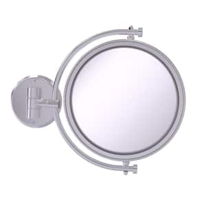 8 in. x 10 in. Round Framed Wall Mounted Make-Up Mirror 2X Magnification in Satin Chrome