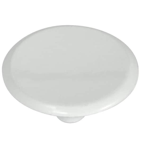 Modern Standards 1-1/2 in. White Round Cabinet Knob (25-Pack)
