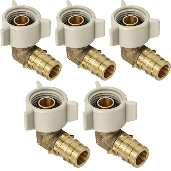 PLUMBFLEX 3/4 in. x 3/4 in. PEX A x FIP Expansion Pex Elbow, Lead Free Brass 90° for Use in Pex A-Tubing (Pack of 5)