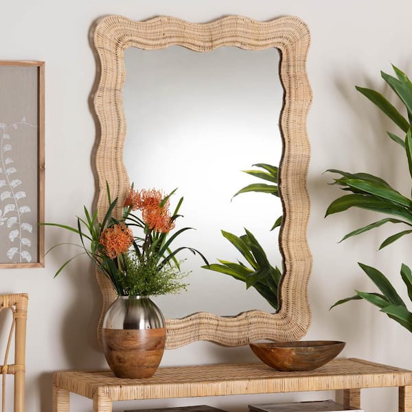 Hasana 27.6 in. W x 39.4 in. H Rattan Mirror