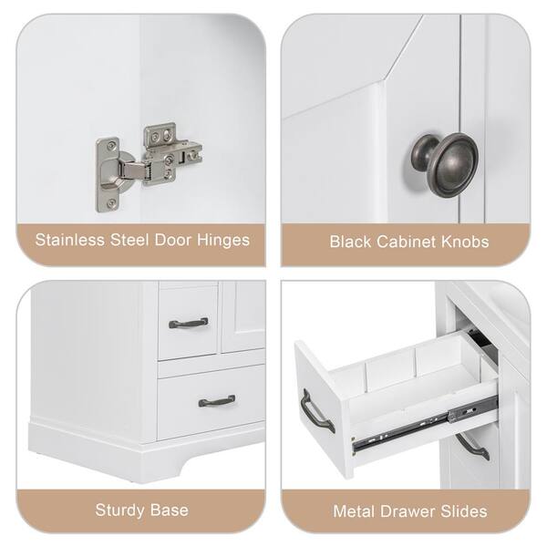 k.s♡ Xzkai 36 in. W x 18 in. D x 34 in. H Single Sink Bath Vanity