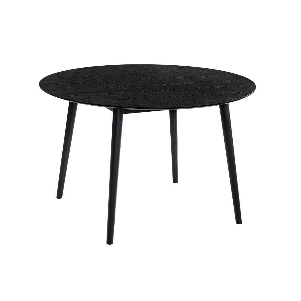 Black Wood Round 42 in. 4 Legs Base Dining Table Seats 4