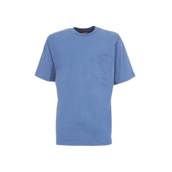 Berne Men's Large Tall Royal Blue Cotton and Polyester Heavy-Weight Pocket T-Shirt